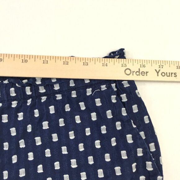 LOFT Womens Cotton Pull On Shorts Blue White Textured Pockets Drawstring S Small - Picture 8 of 11